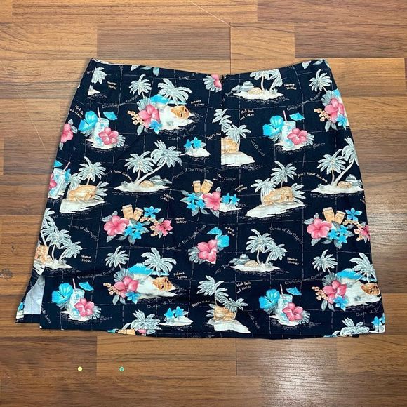 La Cabana Tropical Print Miniskirt with Built in Shorts Size 8 - Picture 2 of 6